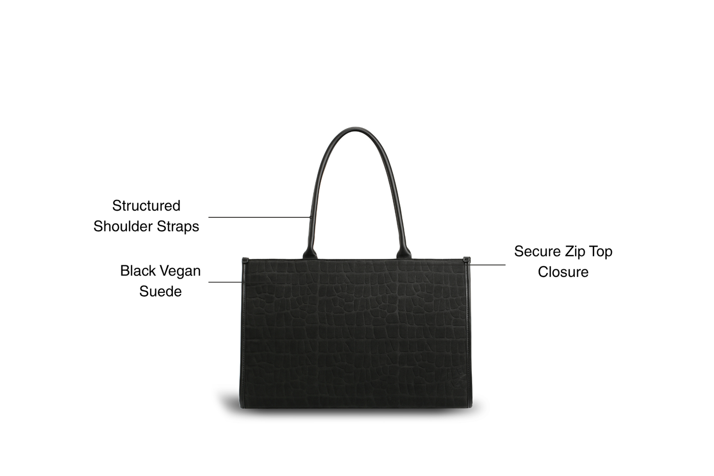 black vegan suede traveller tote bag Manu Atelier Bags the Mae bag keeps your travel essentials organized and accessible Lambert Women's Mae Cabin Size