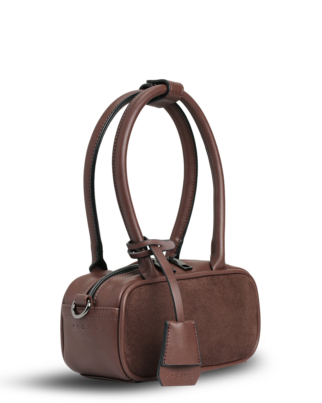 The Hallie Bag (CHOCOLATE SUEDE) Neoprene Mini Crossbody Bag