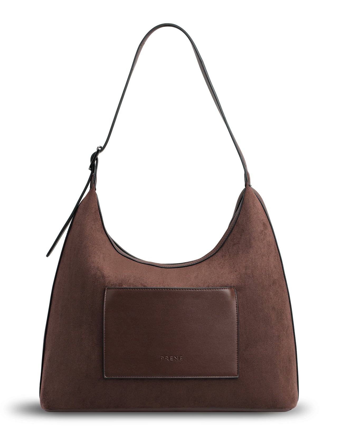 The Paige Bag (CHOCOLATE SUEDE) Neoprene Oversized Shoulder Bag