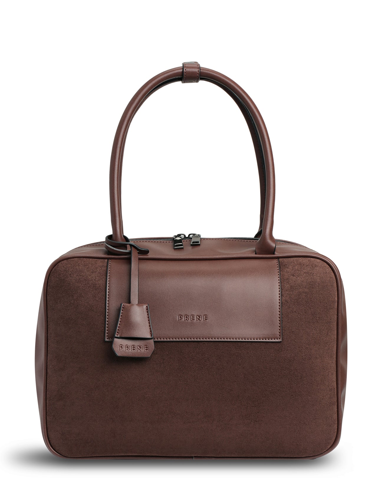 The Harlow Bag (CHOCOLATE SUEDE) Neoprene Bowler Bag