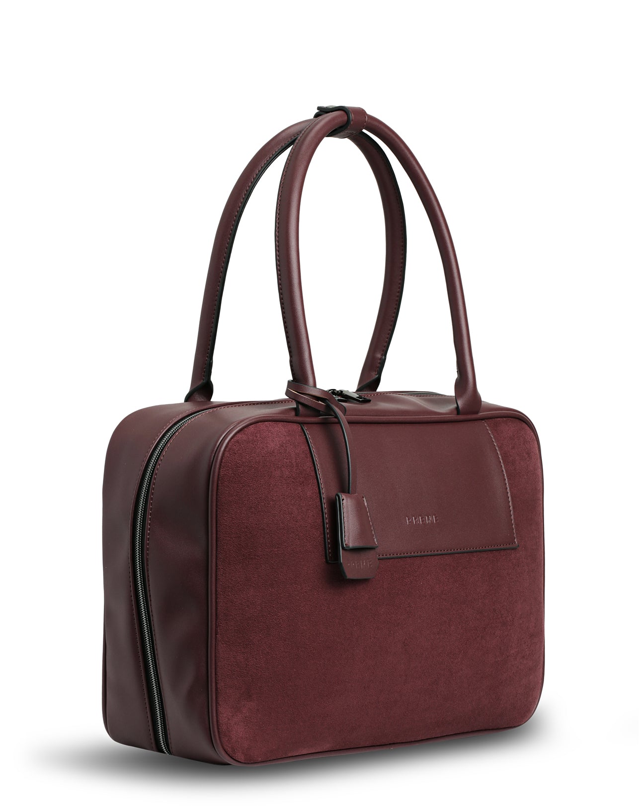 The Harlow Bag (BURGUNDY SUEDE) Neoprene Bowler Bag