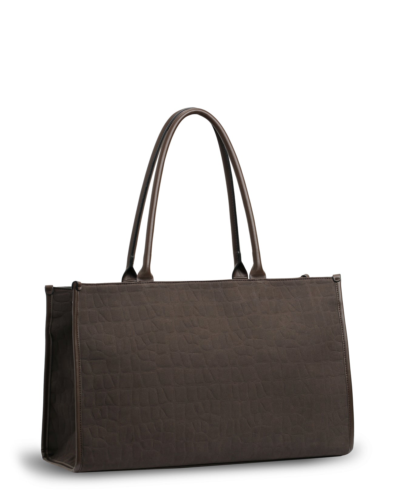 The Era Bag (CHOCOLATE SUEDE) Croc Embossed Tote Bag